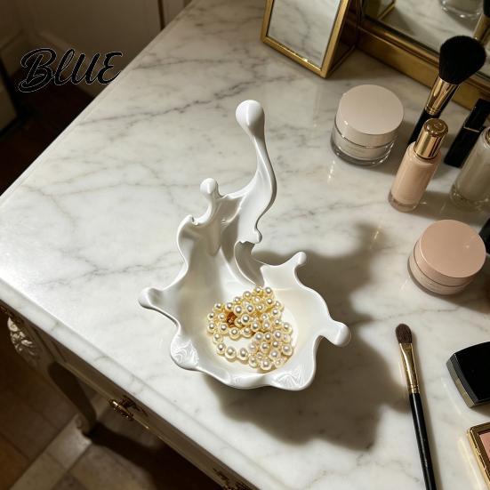 Streamlined Jewelry Dish 3D Printed Tray Water Splash Design Organizer Ring And Earring