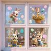PVC Wall Stickers Self-Adhesive Festival Party Sticker New Flower Rabbit Sticker  Wall Decoration