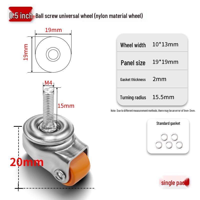 1-Inch Silent Small Caster Wheels for Tatami Drawers & Cabinets - Directional Rubber Rollers