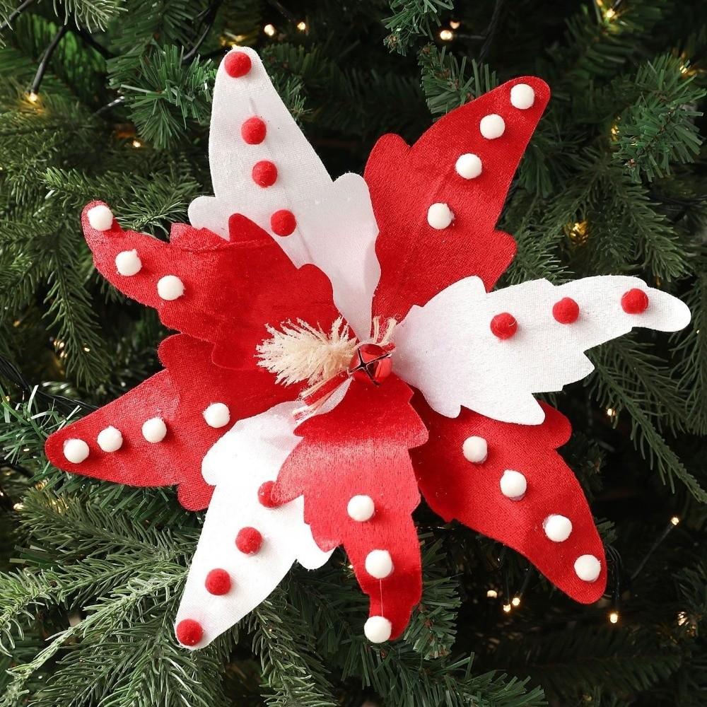 New Large Artificial Poinsettia Flower Sequins Sparkling Simulation Flowers Glitter Sequins Flower New Year Festival