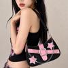 Fashion Y2k Underarm Bag Mini Handbags Star Pattern and  Retro Rivet Shoulder Bag Small Square Shape Chain Commuting Armpit Bag