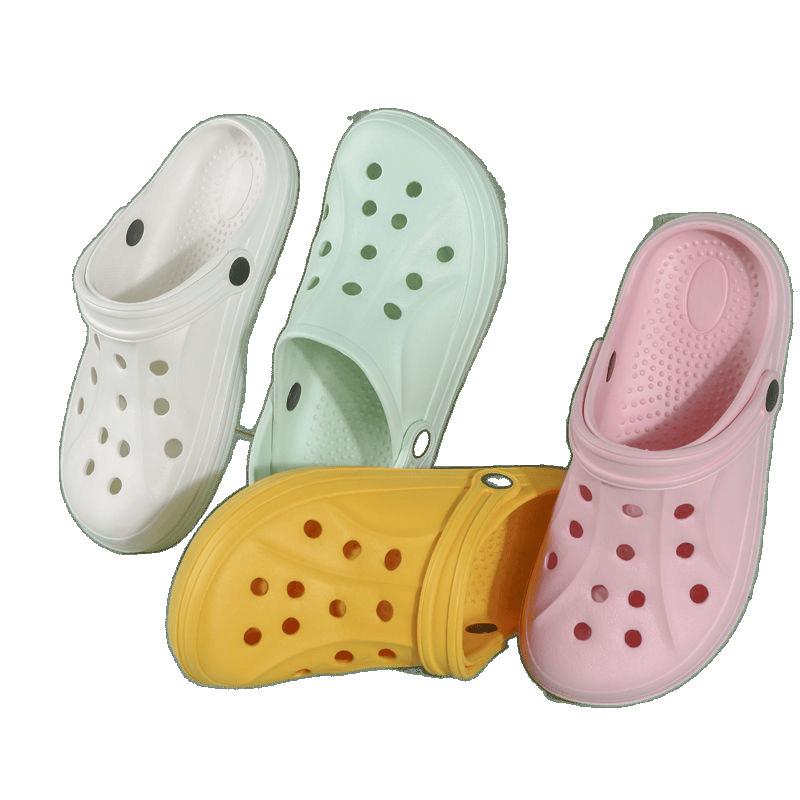 Indoor Home Non-slip Simple Garden Baotou Daily Light Shoes Solid Color Couple Hole Shoes