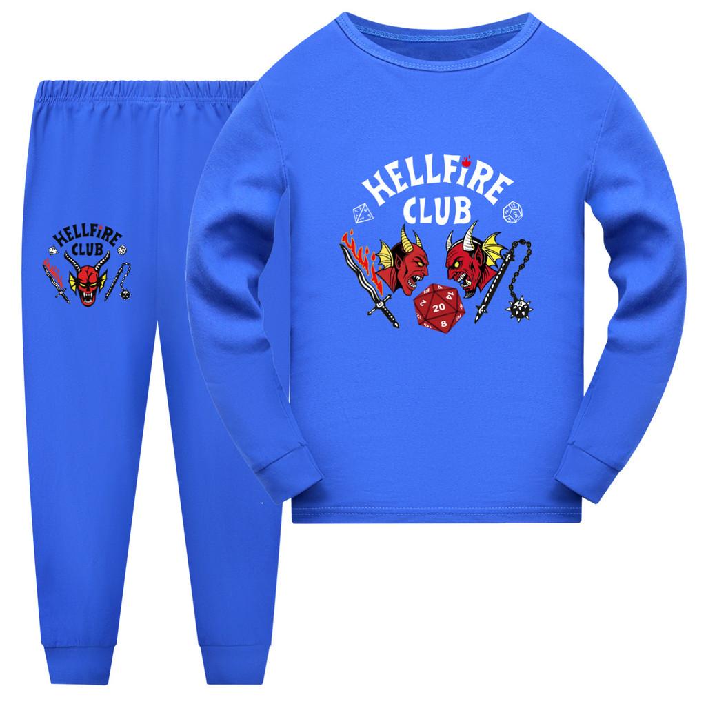 5306 Kids Stranger Things Print T-shirt Pants Pajamas Set
