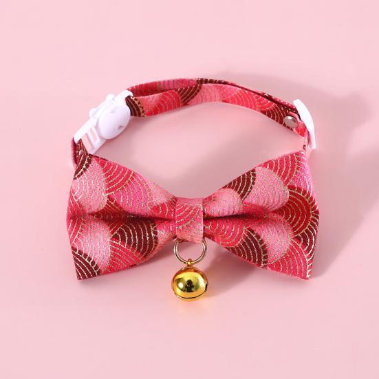 Kitten Collar Adjustable Safety Buckle Lovely Printed Bow Charm Dress Up Neck Jewelry Pet