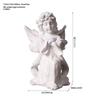 White Resin Praying Angel Figurines With Delicate Wings Floral Crown For Home Desktop Shelf Decor