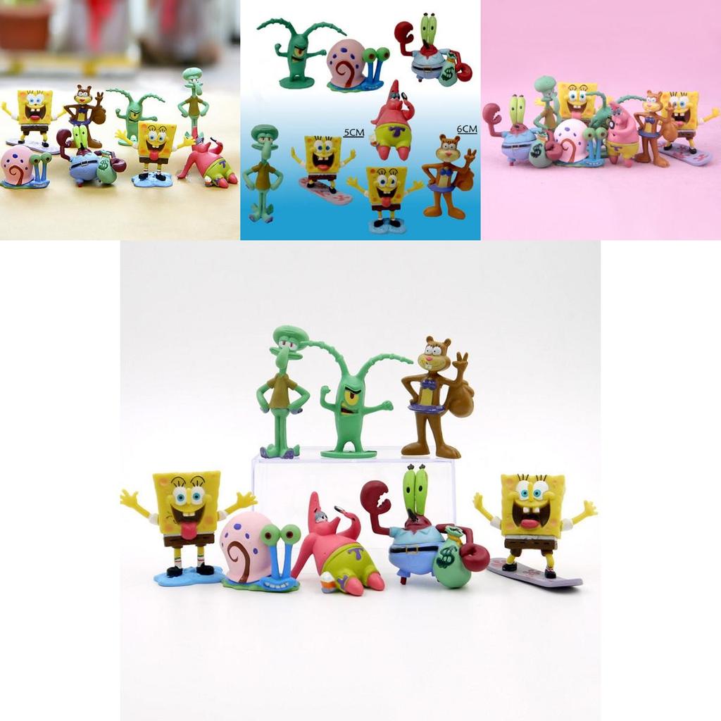 Premium 8-teiliges Spongebob Schwammkopf Patrick Star Thaddäus Tentakel PVC Figuren Set