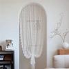 Vintage Lace Curtains  Romantic Semi Sheer Floral Lacy Curtain for Living Room, Elegant Window Drapes for Bedroom with Pearls