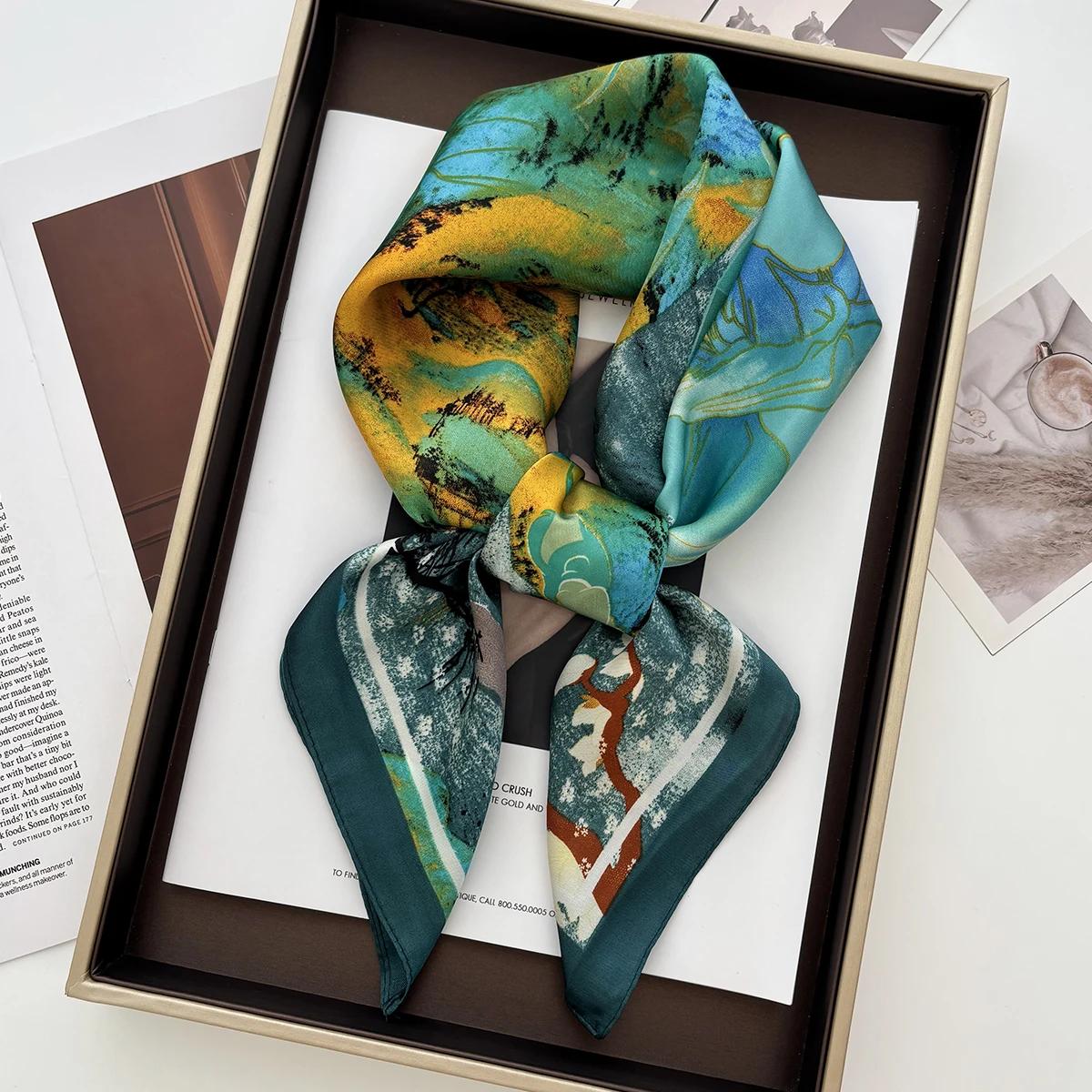 

Роскошный шарф с леопардовым принтом в горошек, лента для ручки сумки, женская повязка на голову, маленькие шарфы для волос, бандана, женский платок 70X70CM