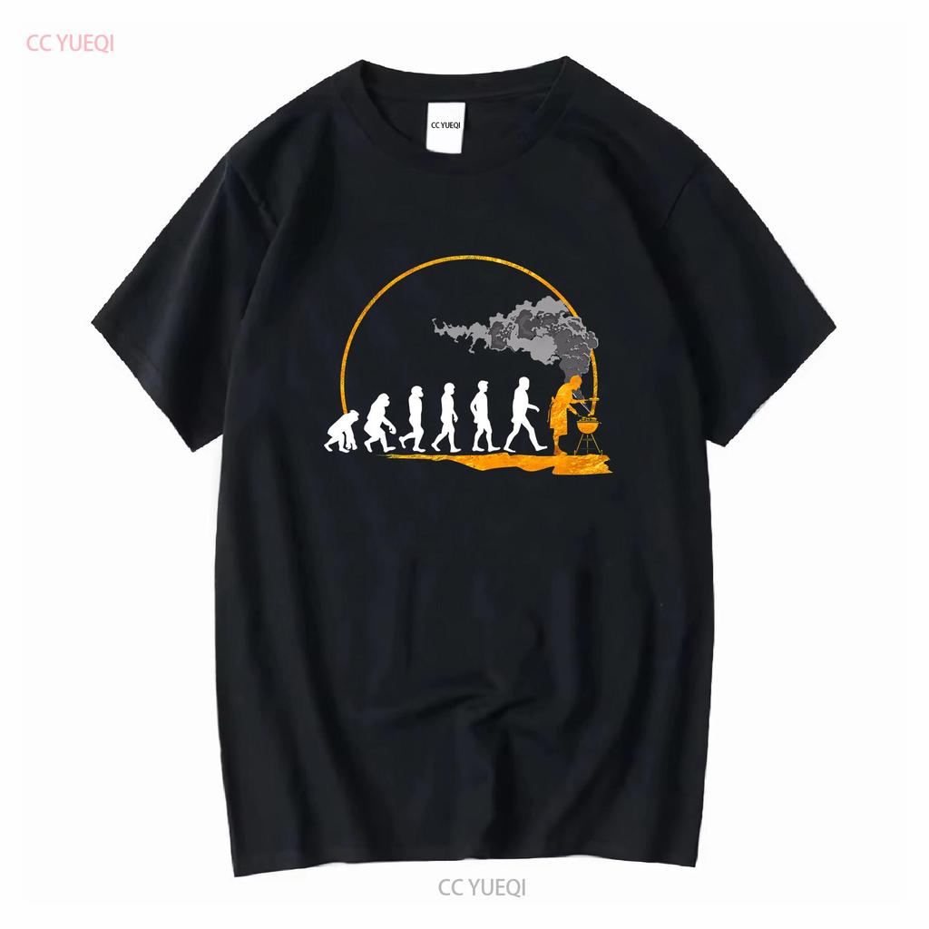 NEW LIMITED Mens Grilling Evolution Of The Grill Smoker T Shirt S 3XL vintage Washed graphic Casual fashion Unisex Comfortable