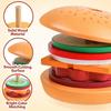 Montessori Educational Wooden Hamburger Sandwich Stacking Toy - Preschool Toddler Toy for Fine Motor Skills & Kitchen Pretend Fo