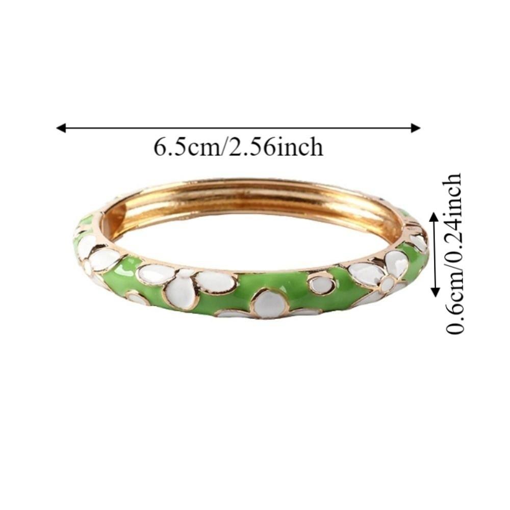 Enamel Enamel Flower Bangle Traditional Women's Hand Bracelet Vintage Cloisonne Bangle Ladies