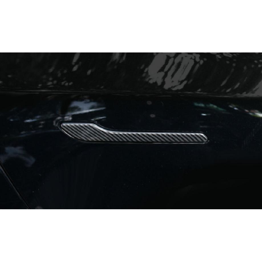 Carbon Fiber Door Handle Lid Frame Cover Trim For 2018- Tesla Model 3 4pcs