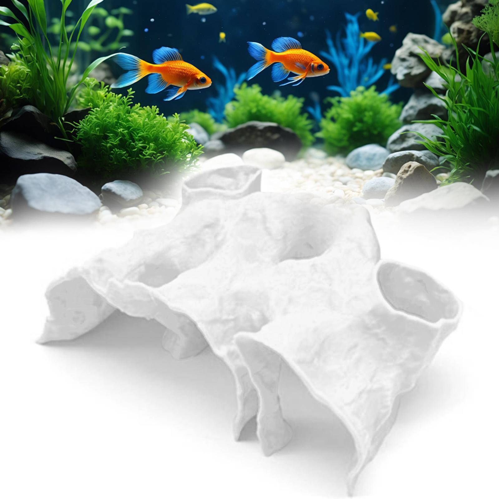

Aquarium Decor Gravel Tunnel Cave Ornament with Natural Curve Design for Fish Tank Habitat Enhancement білий