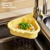 1 Click Open Triangle Sink Basket Strainer Drain Rack Wall Mounted Organizer for Kitchen Dishwashing Vegetables No Drill Storage