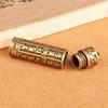 Brass Cylinder Pendant Keychain, Hanging Jewelry Pill Box, Medicine Container