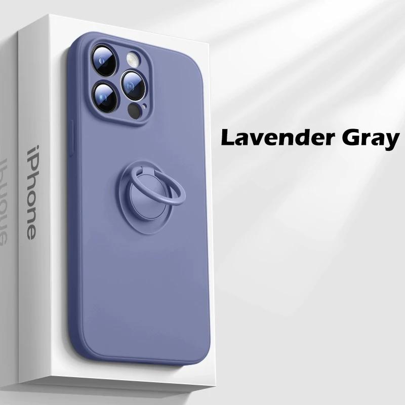 Luxury Liquid Silicone Magnetic Ring Holder Case For iPhone 15 14 13 12 16 Mini 11 Pro Max X XR XS Max Plus Lanyard Cover