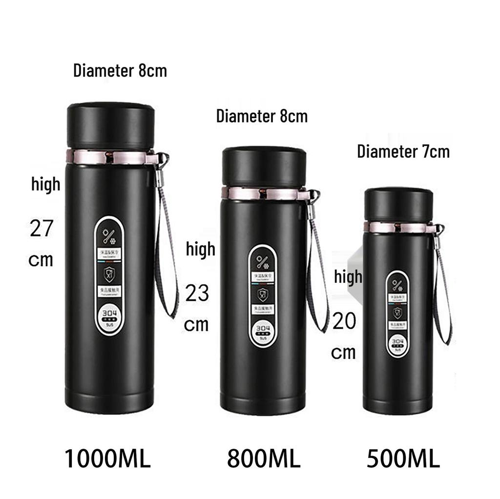 304 Stainless Steel Large-Capacity Insulated Water Cup with Smart Temperature Display and Handle