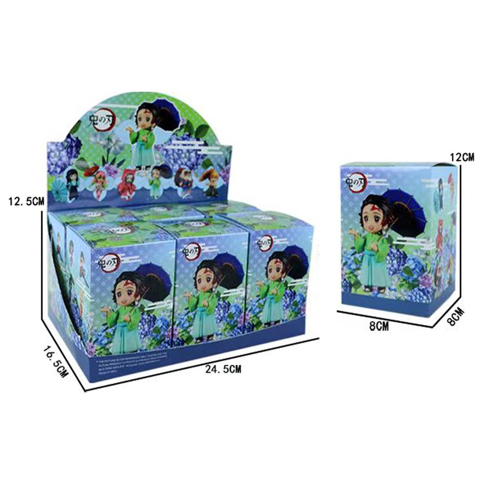 Animation 6Pcs/Kit Q Version Demon Slayer Boxed Action Figure Miniature Figurine Decoration Piece Attachment Animation Design Adorable Decoration