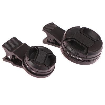 Universele met clip draagbare professionele telefoon polarisator groothoeklens 37/52mm cpl filter circulaire camera zwarte accessoires