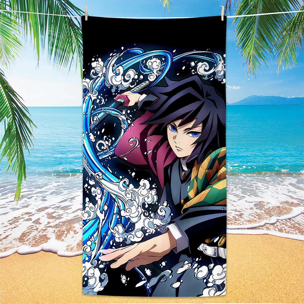 D-Demon Slayer Beach Towels Personalized Bath Towels Pool Vacation Gift Picnic Towel Quick-Drying Party Gifts Children's Day