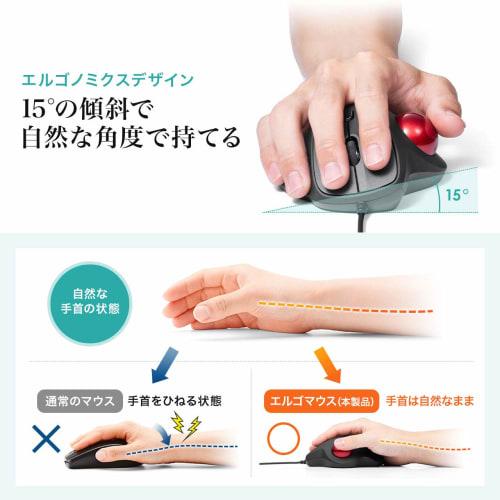 SANWA SUPPLY Trackball cu fir silențios cu 3 butoane optic MA-TB128BK