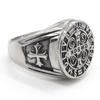 Cool Mens Catholic St Saint Benedict Cross Ring Stainless Steel Exorcism Medal