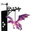 Dragon Culture Collectible Figurine Fantasy Bookshelf Lamp, Retro Flying Light, Magical Creature Bedroom Decor Creative Bookend Light for Library