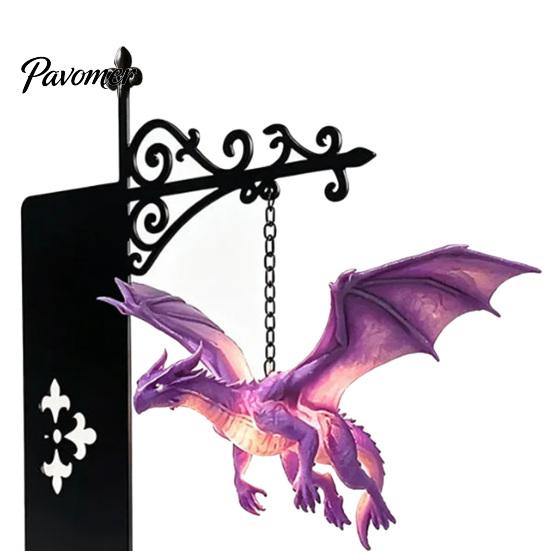 Dragon Culture Collectible Figurine Fantasy Bookshelf Lamp, Retro Flying Light, Magical Creature Bedroom Decor Creative Bookend Light for Library