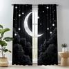 Starry Night Moon and Forest - Pole Bag Curtains, Bedroom and Living Room Decoration, Home Decoration, Living Room Decoration