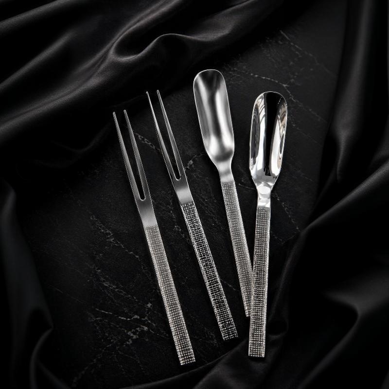 Stainless Steel Spoon Hammer Handle Fork Coffee Tea Fruit Spoon Scoops Watermelon Ice Cream Dessert Spoons Tableware