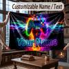 Neon Colorful Theme Throw Blanket Custom Name Text Personalized Blanket Soft Cozy Blanket for Home Sofa Bed