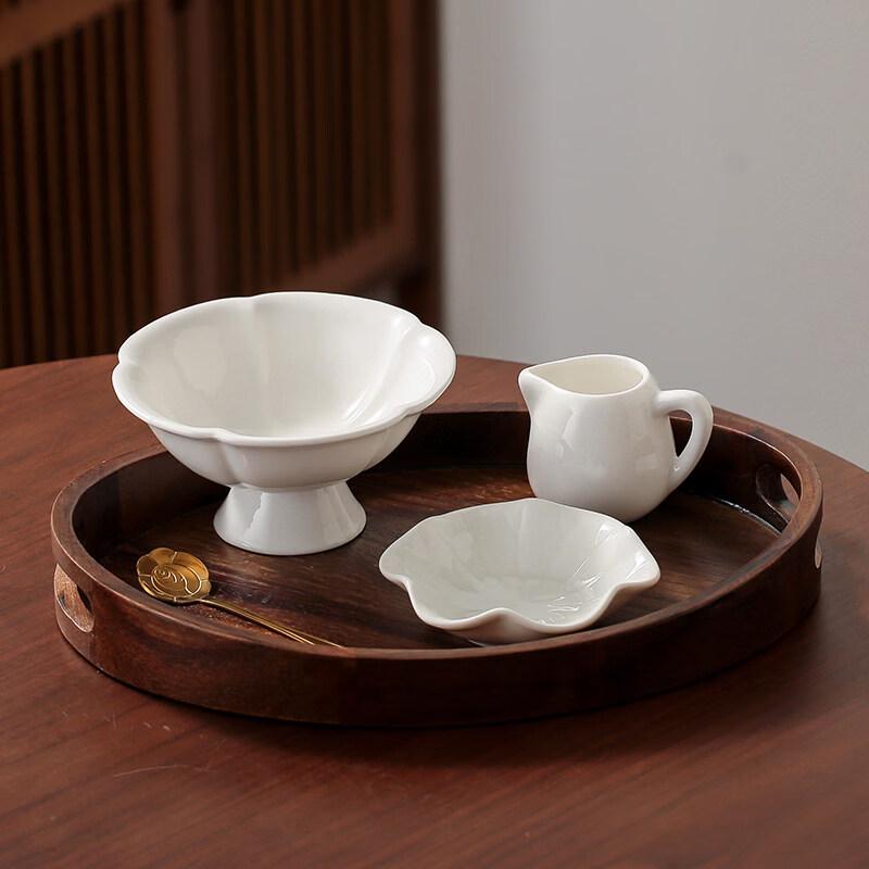 Japanese Style Ceramic High-Foot Dessert Bowl