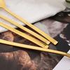 24Pcs Champagne Gold Cutlery Set Kitchen Tableware Stainless Steel Dinnerware Set Knife Fork Spoon Dinner Set Dishwasher Safe Service for 4