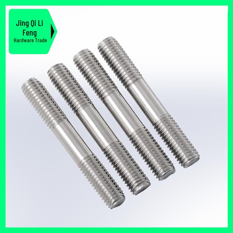 316 Double-Ended Stud Bolts, M3-M8 Thick Rods, Extended Double-Ended Screws