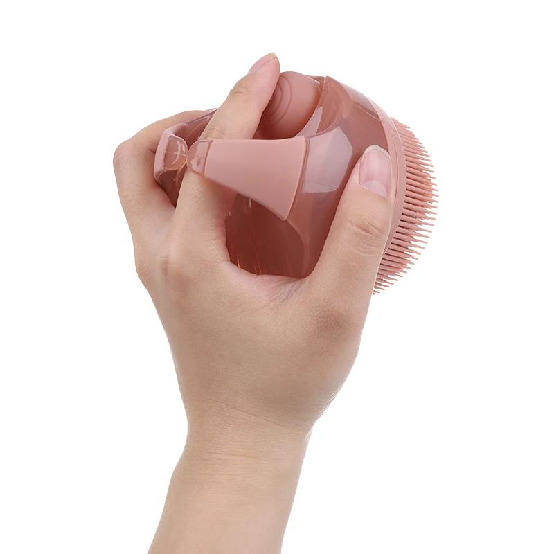 Silicone Bath Brush Soft Massage Brush Silicone Body Shower Scrubber with Soap Dispenser Soft Bristles Bath Massage Body Brush