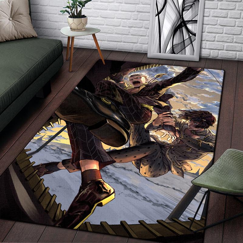 Jojo Anime piękny obraz dywan do salonu duży dywanik czarny miękki dywan maty do dekoracji domu dywaniki Boho piknik