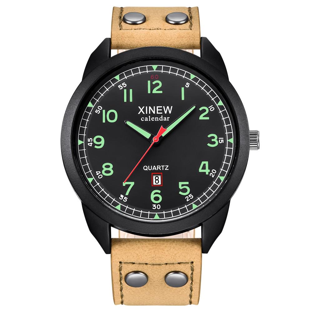 Men's Leather Date Casual Analog Quartz Wrist Watch Business Watches Gifts