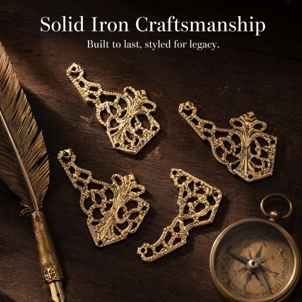 100pcs Antique Brass  White Gold Retro Box Edge Guard Metal Book Album Corner Trim  Table Edge