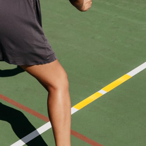 iplusmile 10-Piece Tennis Line Marker Set, 345mm x 70mm, Yellow, Training Equipment, Non-Slip Flat Markers, Soccer, Pickleball Court Tape, Court Line