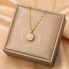 Trendy Rotation Spin Sunflower Stainless Steel Zircon Necklaces For Women Metal Crystal Necklace Party Birthday Gifts Jewelry
