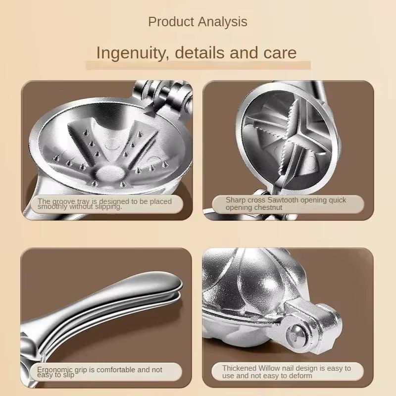 Otvírák na kaštany z nerezové oceli s rychloupínacím klipem, kleště na vlašské ořechy, řezačka na kaštany, loupačka ořechů, kuchyňský nástroj