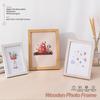 Simple Style Wooden Square Photo Frame Solid Wood Desktop Photo Frame Classic Memory Commemorative Photo Frame Home Decoration