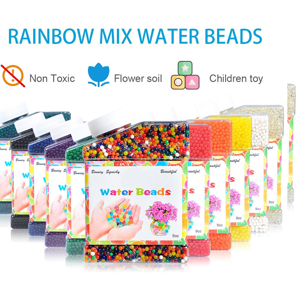 30000pcs Water Beads Rainbow Mix Crystal Soil Non-Toxic  Bottled Package for Inside Decoration Air