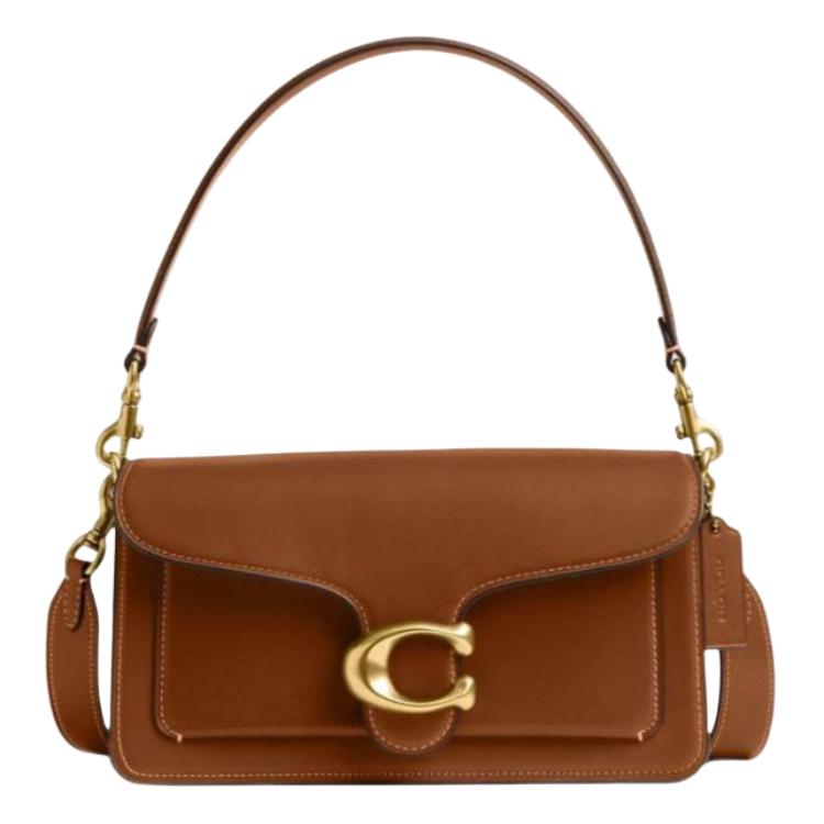 Coach Tabby 26 Classic Logo Leather Shoulder Tote Bag Medium Women Handbags Brown CAM86-B4T2
