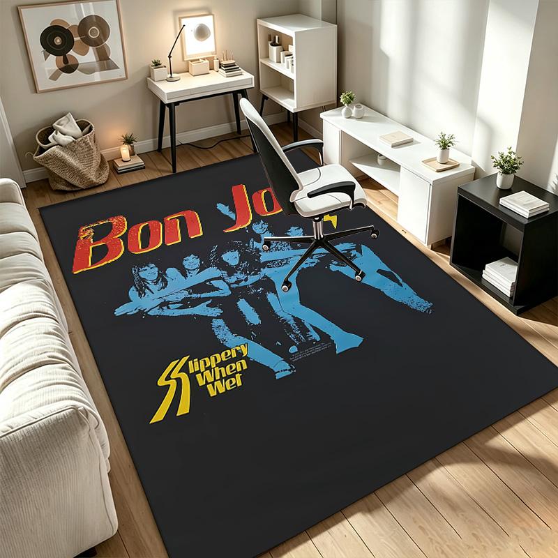 Bon Jovi A A rug suitable for office chair areas living rooms and computer desks perfect for home offices and an ideal holiday gift