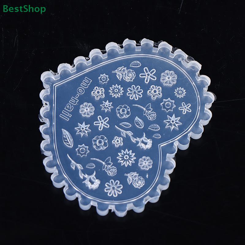 3D Silicone Nail Mold Relief Flower Manicure Mold DIY Nail Decor Transparent Nail Template