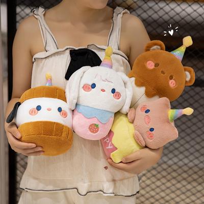 Niedliches Leuchtendes Singendes Cartoon-Tier Geburtstagstorte Plüschtier Puppe Kissen Kinderspielzeug Geschenk