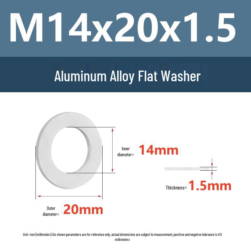 Yigu Aluminum Alloy Flat Washer M6 M8 M10 M12 Metal Screw Hardware