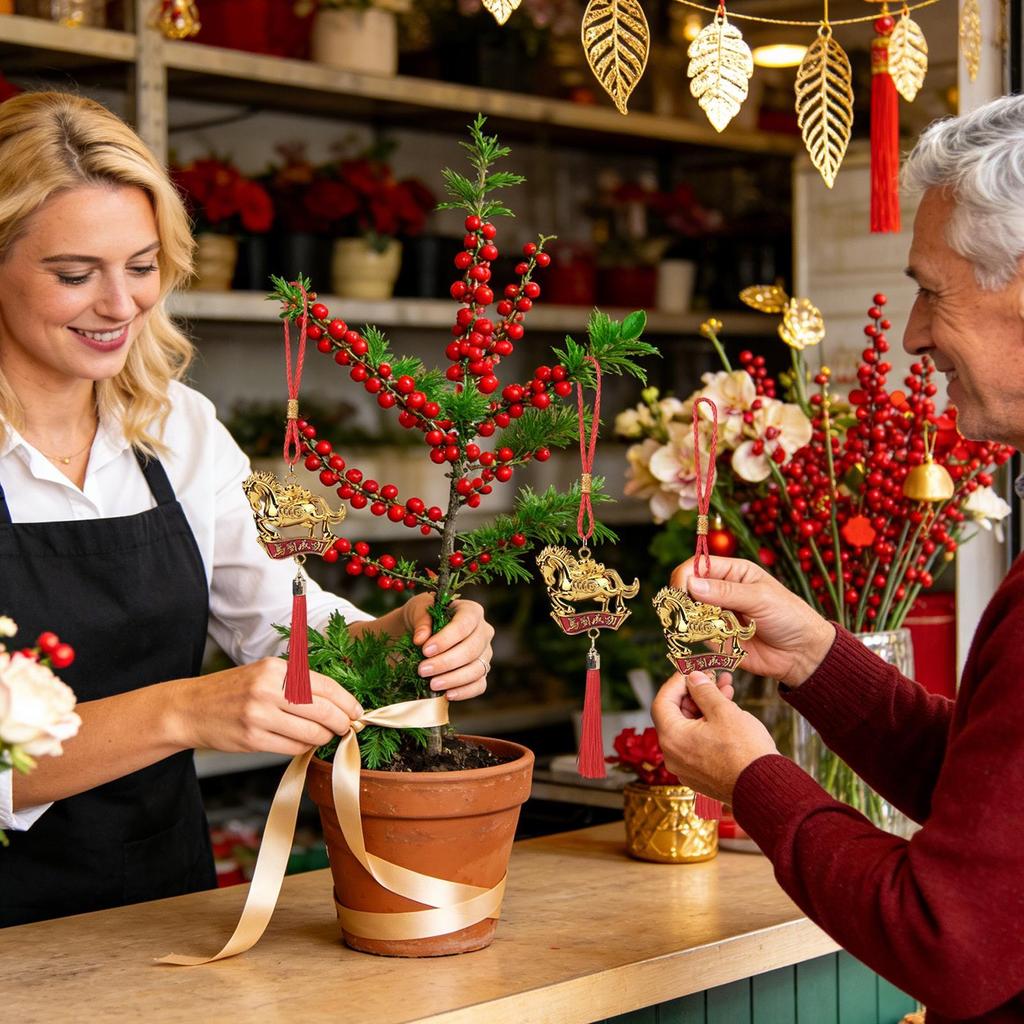 Chinese Year Of The Horse Ornament Seasonal Decor Horse Year Door Pendant For Event Planners Cultural Enthusiasts Front Door