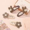 RAINBOW BOWS 4Pcs Rabbit Flower Hairclips for Girls Bunny Fabric Hairpins Bows Side Broken Bangs Hair Clips Hair Accessories